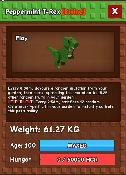 60kg HUGE PEPPERMINT T-REX SUPER HANDSOME