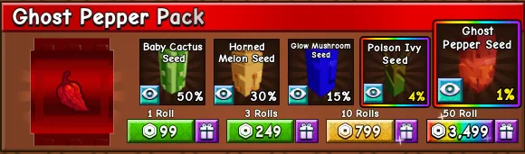 1 ROLL GHOST PEPPER PACK 99 RBX