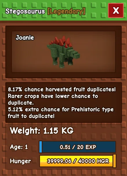 Stegosaurus LEGENDARY Age 1 1.15KG