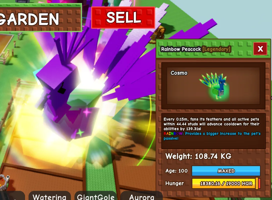 Colossal Godly Titanic Huge Rainbow Peacock 108Kg+ 15 sec CD — Account account