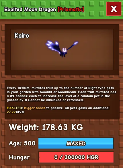 CHEAP 178kg Exalted mutated Moon Dragon! Fast Delivery