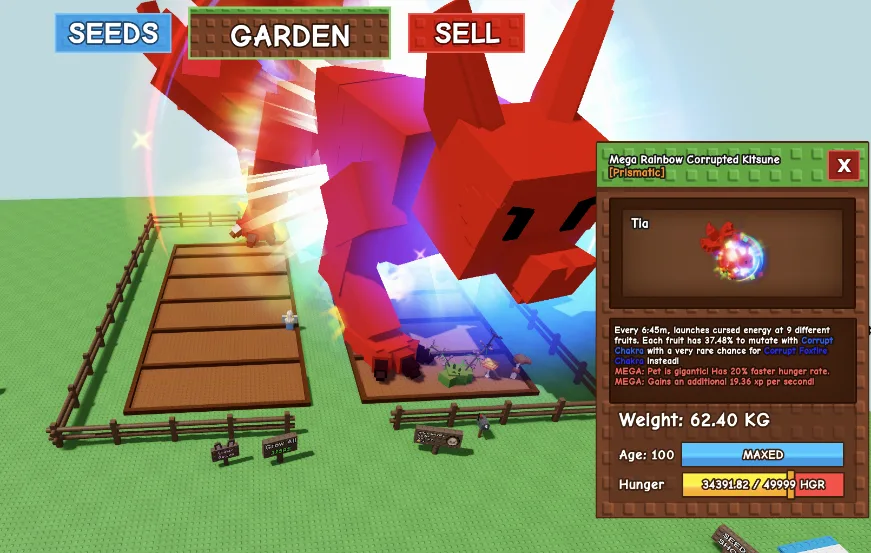 Rainbow Hatched Corrupted Kitsune Huge RBH 62.40Kg