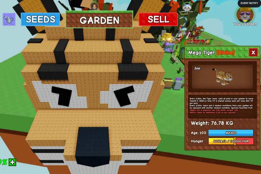 76KG+ Age 100 Mega Tiger // Super handsome and Bigggg // The farming mutation machine — Account account