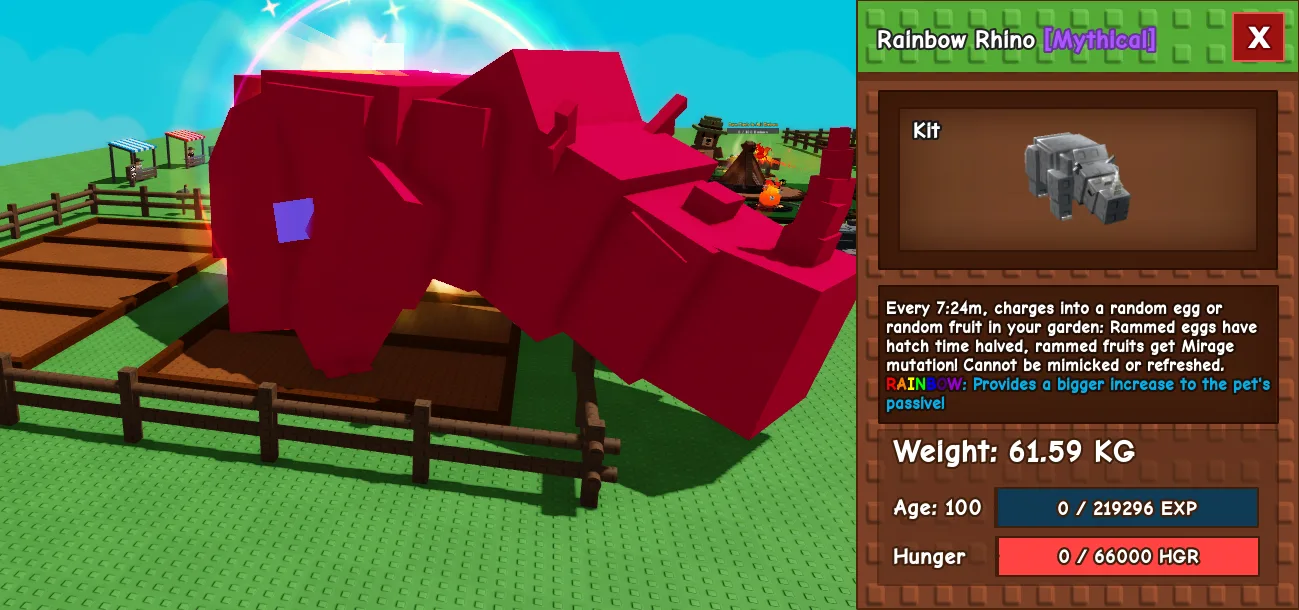 61.57kg+ Rainbow / Peppermint Rhino