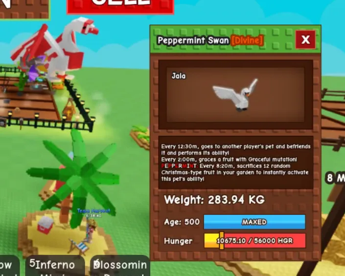 280KG+ Peppermint Swan Divine // super handsome // Age 500 MAXED // Graceful Mutation & Ability Copy