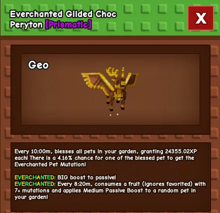 Everchanted Giled Choc Peryton 60+ kg Quick response -2 min — Account account