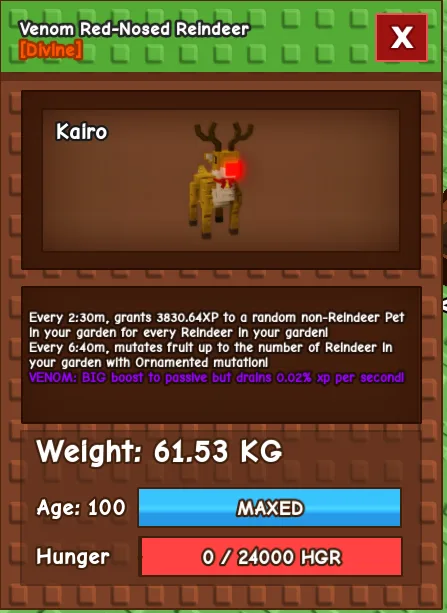 Titanic Huge VENOM Red Nosed Reindeer 60kg+ Age 100 venom New Titan Christmas Pet