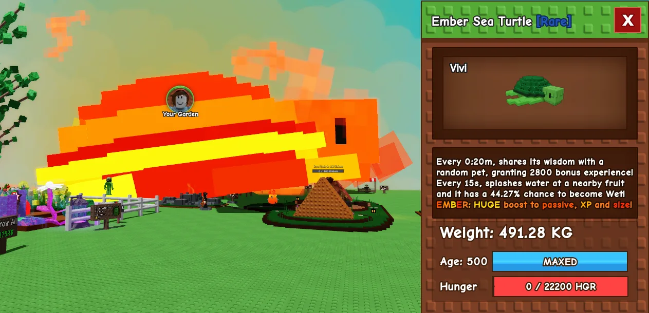 491.28kg Godly Ember Sea Turtle — Account account