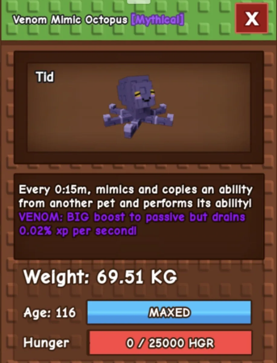 Mimic HUGE 69 KG + 15s Cooldown Mutation venom/everchanted/nightmare REAL STOCK — Account account