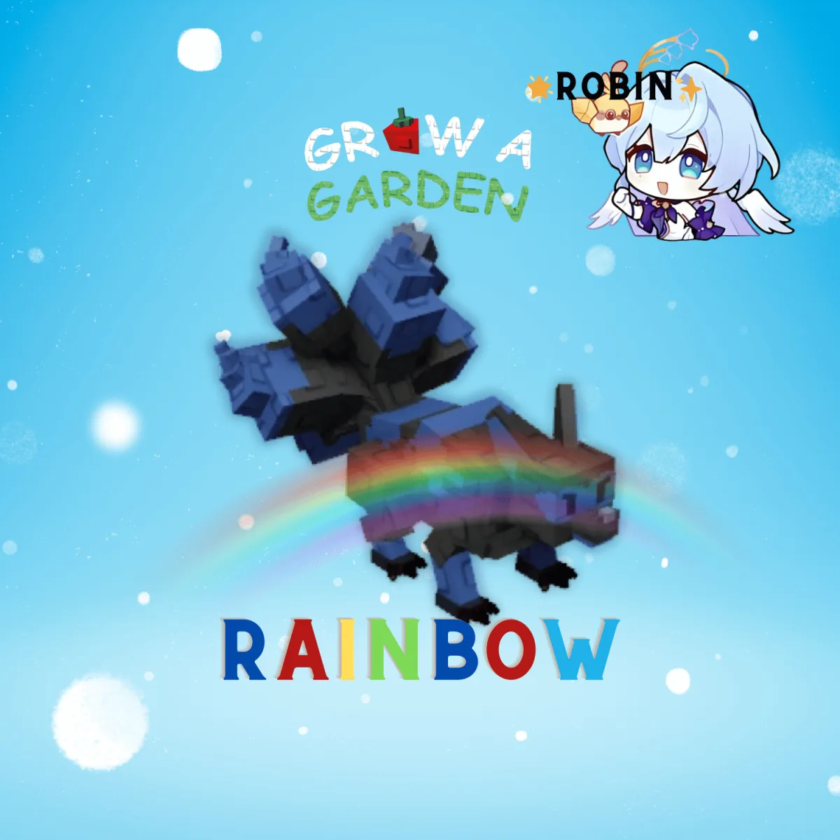 Rainbow Corrupted Kitsune - C.Kitsune - Grow a Garden
