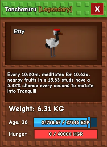 Tanchozuru LEGENDARY Age 36 6.31KG