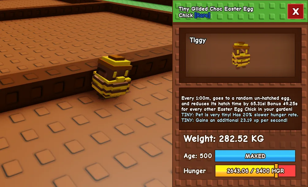 282.52kg Tiny Gilded Choc Easter Egg Chick Cute Farming