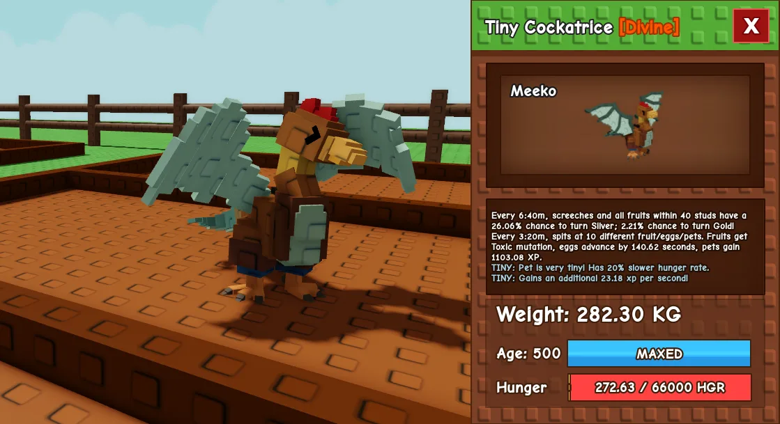 282.3kg Tiny Cockatrice