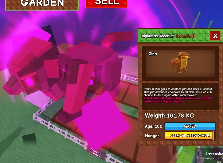 Colossal Godly Titanic Huge Meerkat 101Kg+ Nightmare - Titan Oasis Egg