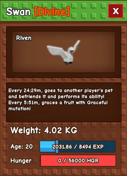 Swan DIVINE Age 20 4.02KG