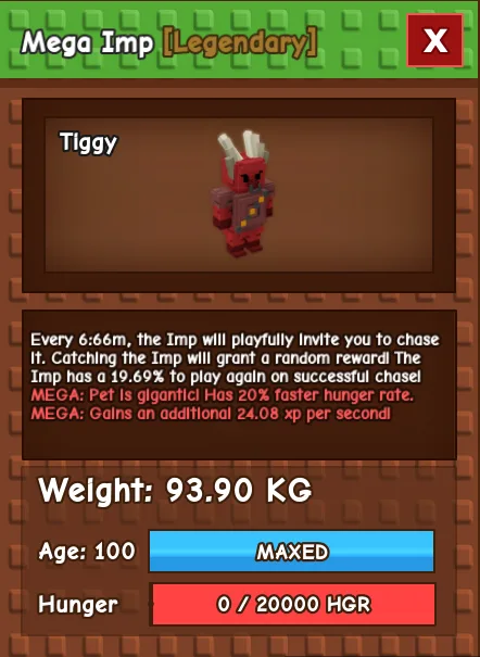 Godly Mega Imp 93.90KG INSTANT DELIVERY — Account account