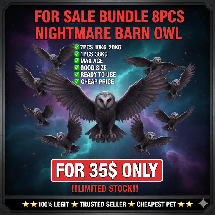 BARN OWL WITH NEW NIGHTMARE I MAX 100 AGE l READY TO USE 0.1-0.40 ABILITY LIMITED STOCK — Account account