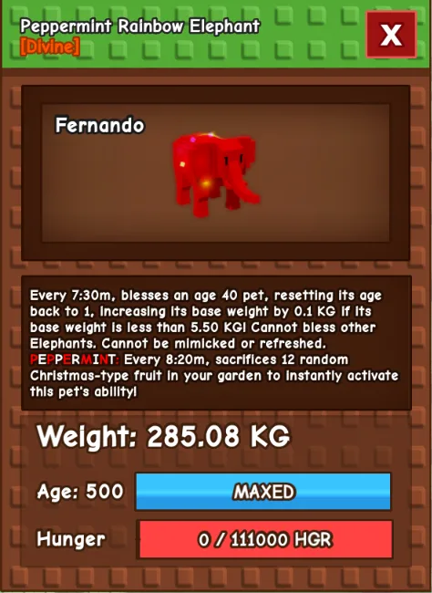Titan/Colossal PEPPERMINT RBH ELEPHANT 285kg (1 of 1 in the world) RAINBOW HATCHED