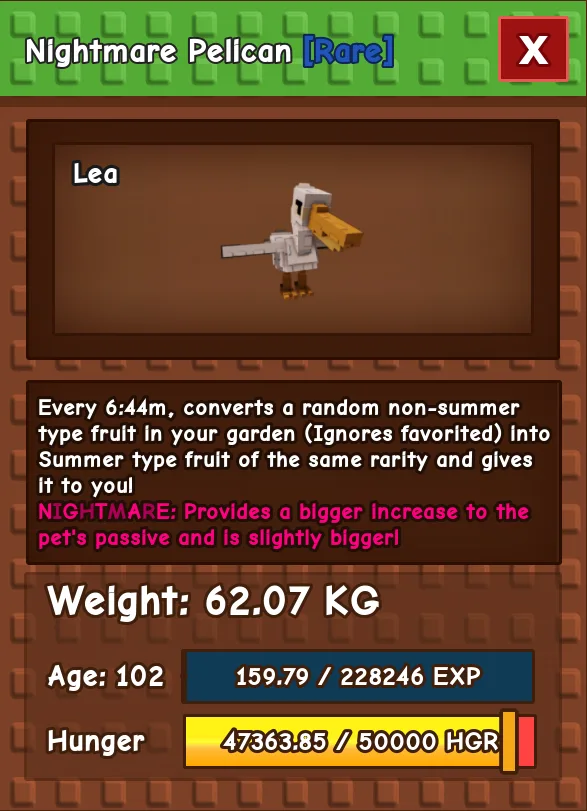 HUGE PELICAN NM / VENOM / EVER 60KG-61KG AGE 100