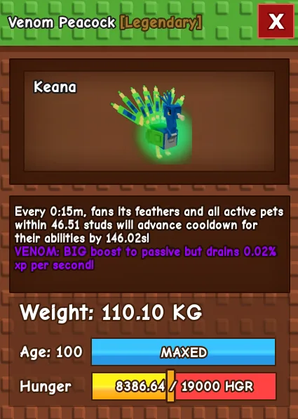 CHEAPEST Venom Colossal Peacock Bundle! 110kg Venom Peacock + 106kg Venom Peacock! Fast Delivery Good price Comes with 2 peacocks — Account account