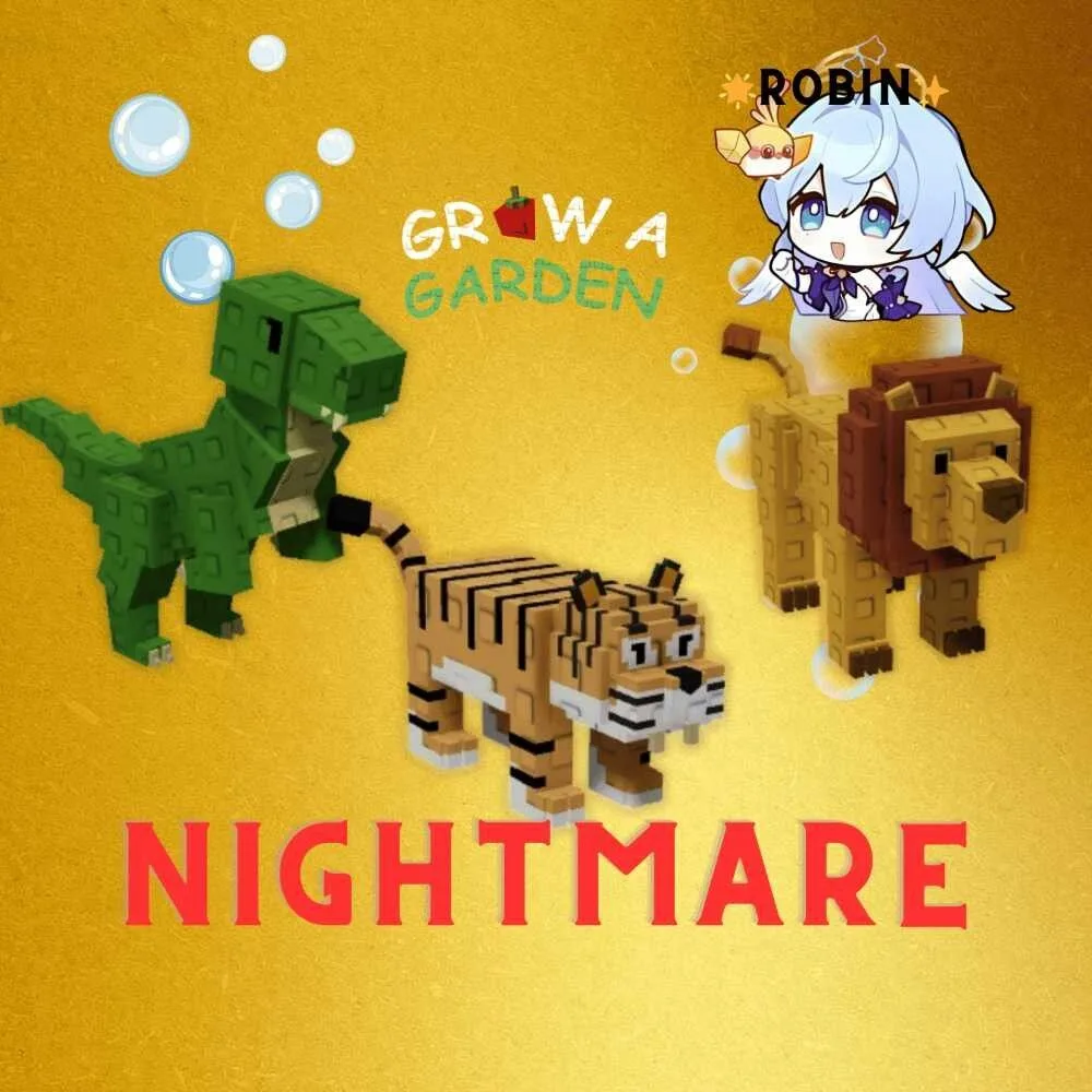 6 Nightmare T-rex + 1 Nightmare Tiger + 1 Nightmare Lion - Mutation 12 Method - Grow a Garden — Account account