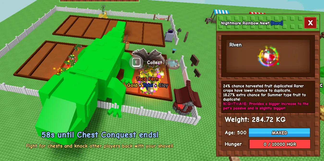 280KG+ Nightmare Rainbow Newt Rare // super handsome // Age 500 Maxed // Fruit Duplicate Passive// not new year's bird/ i run out of tag others limi