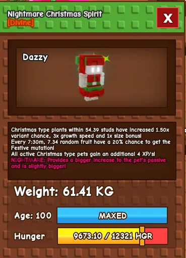 HUGE Nightmare Christmas Spirit 61.41KG Age 100 (Max CD Cap) Exact Unit — Account account
