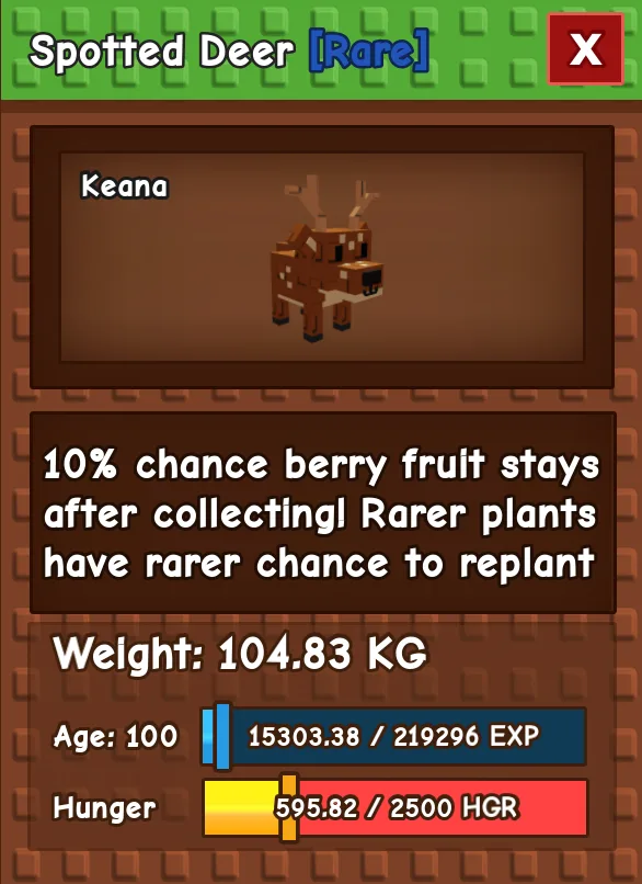 Spotted Deer Rare 104KG 100 AGE