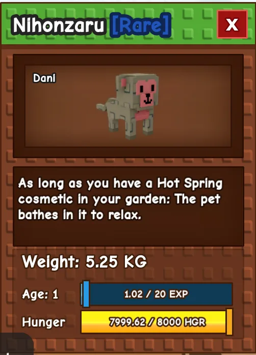 HUGE NIHONZARU AGE 1 5.25KG GAG PET INSTANT DELIVERY — Account account
