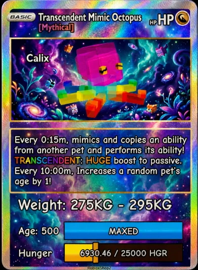 275KG 295KG TRANSCENDENT GIGANTIC MIMIC OCTOPUS 5 0 0 AGE l READY TO USE - 15 SEC MAX CD - NO TOY LIMITED STOCK