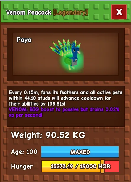 GODLY PEACOCK 90KG — Account account