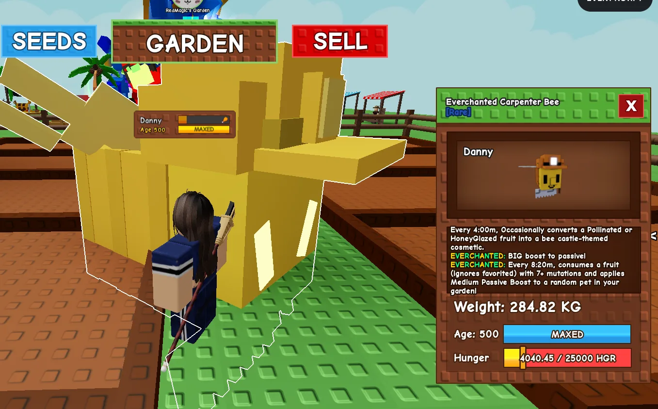 280KG+ Everchanted Carpenter Bee Rare // super handsome // Age 500 Maxed // Bee Castle Cosmetic + Passive Boost//not spino/./i run out of tag others