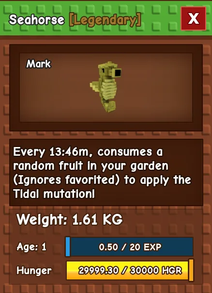 Seahorse LEGENDARY Age 1 1.61KG