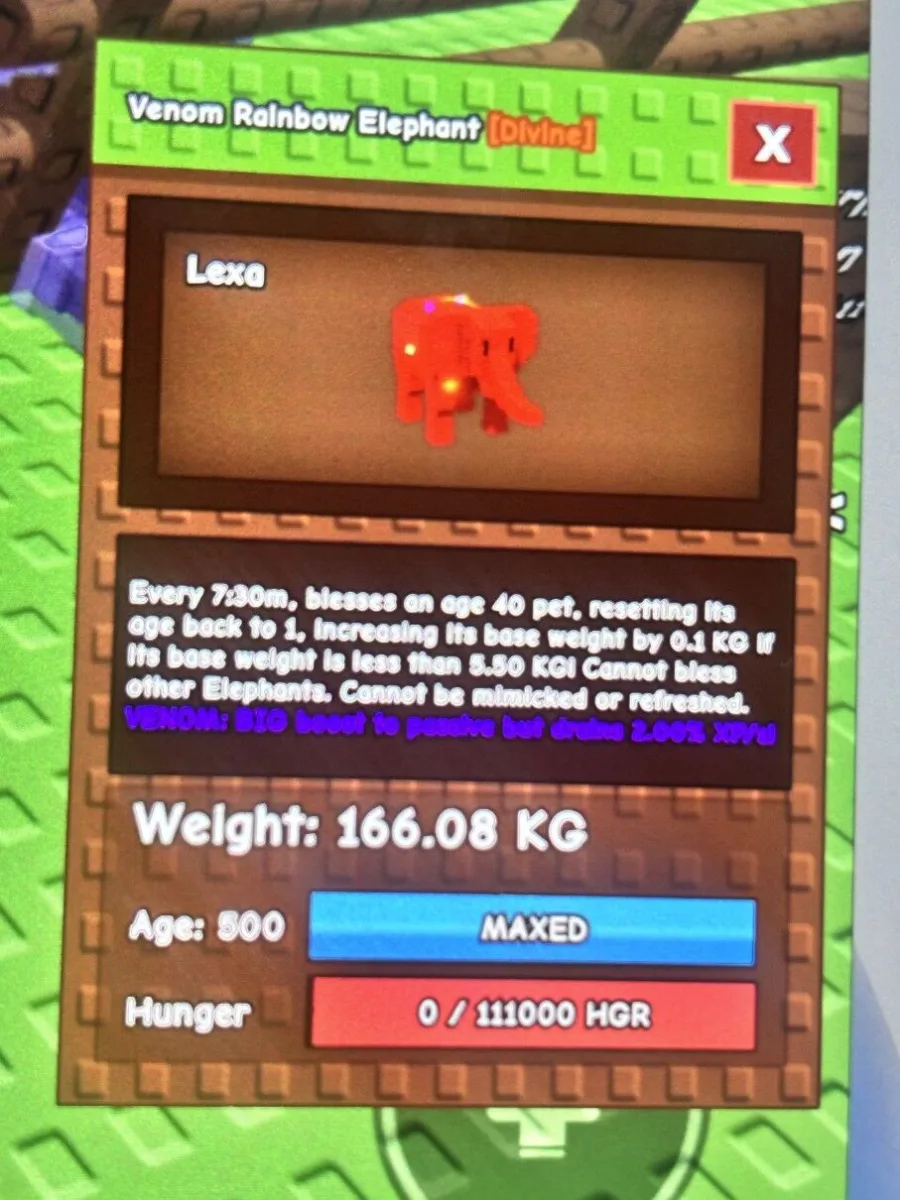 READY RAINBOW HATCH ELEPHANT 166KG (BASE 3.5 KG) Grow A Garden