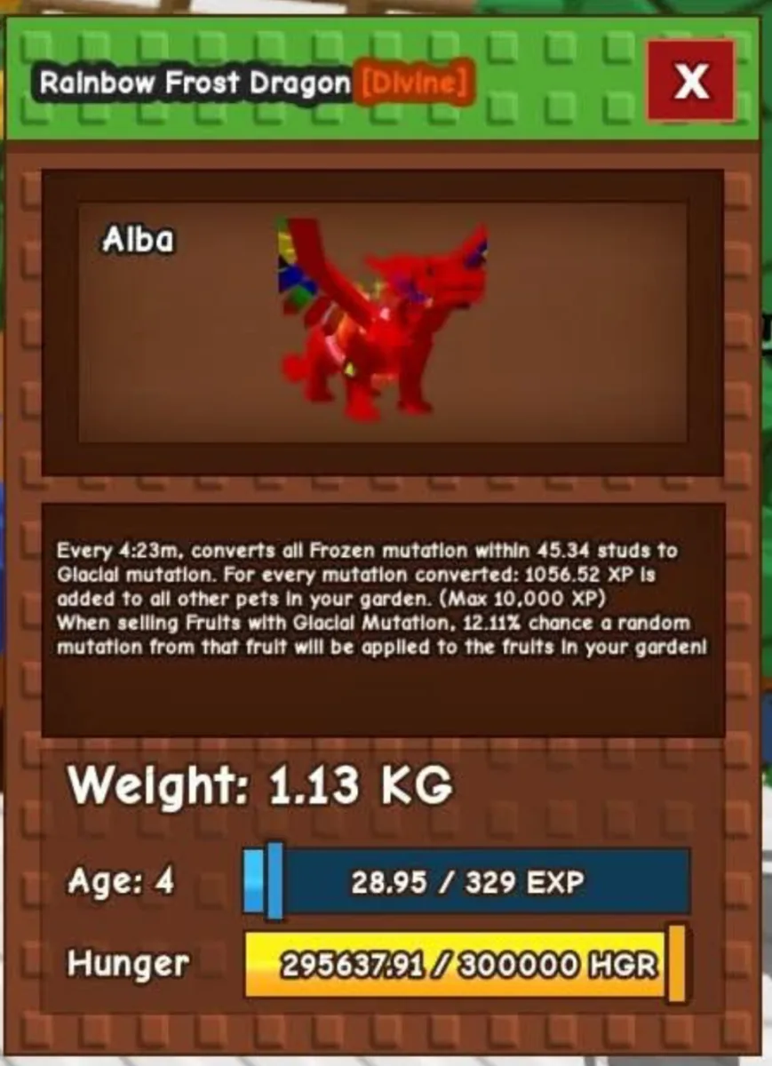 RAINBOW HATCH FROST DRAGON PET