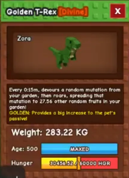 280KG+ Golden T-rex // Gold Skin // Super Handsome and Handsome