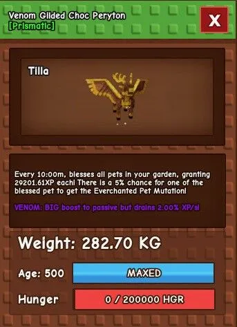 GILDED CHOC PERYTON 280KG+ RANDOM MUTATION CHEAPEST FAST DELIVERY