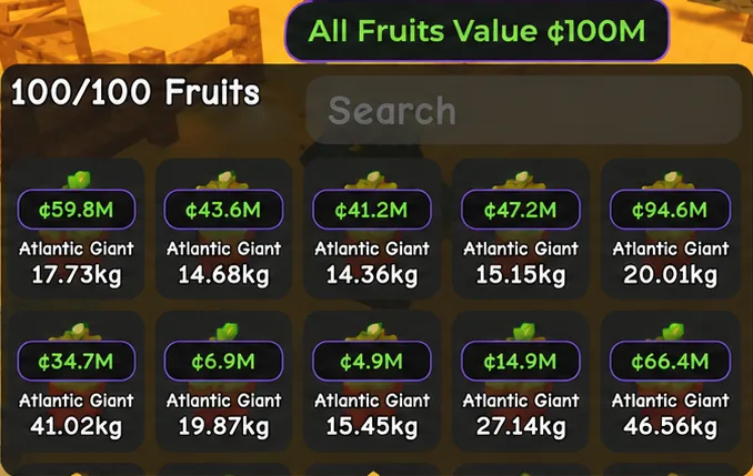 SHECKLES 100M Fall Harvest World