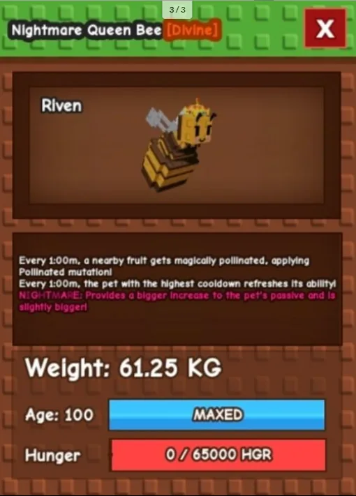 HUGE QUEEN BEE NM / VENOM / EVER 60KG - 61KG — Account account