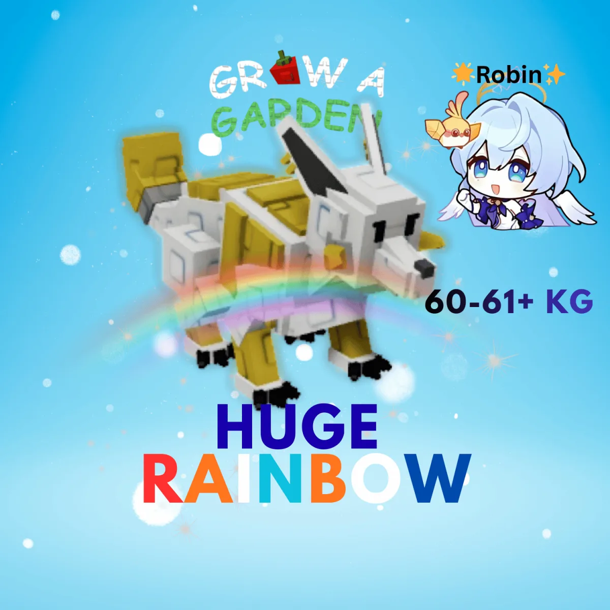 HUGE Rainbow Raiju - 60-61+KG - Grow a Garden — Account account