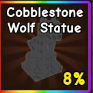 Cobblestone Wolf Statue
