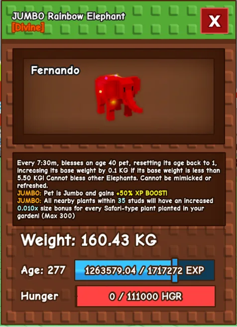 160.99KG COLLOSAL RBH ELEPHANT (RAINBOW HATCHED) 1 of 1 on eldorado — Account account
