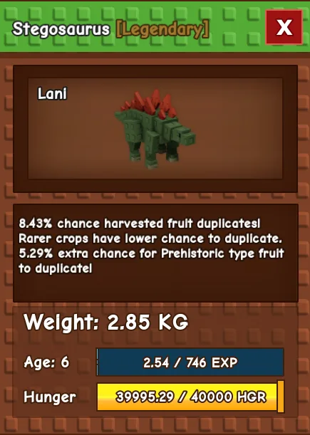 Stegosaurus Random Kg and Age Fast Delivery