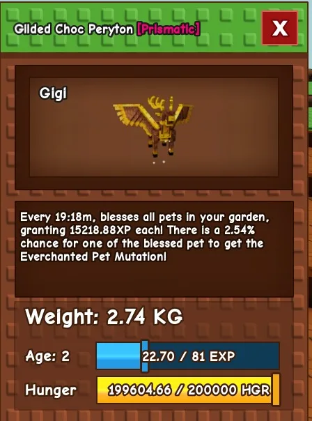 GILDED CHOC PERYTON GROW A GARDEN