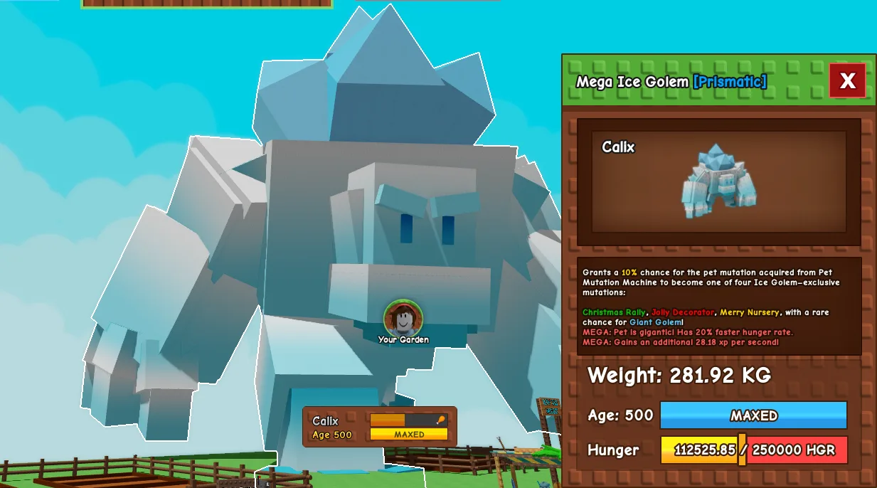 281.92kg Mega Ice Golem