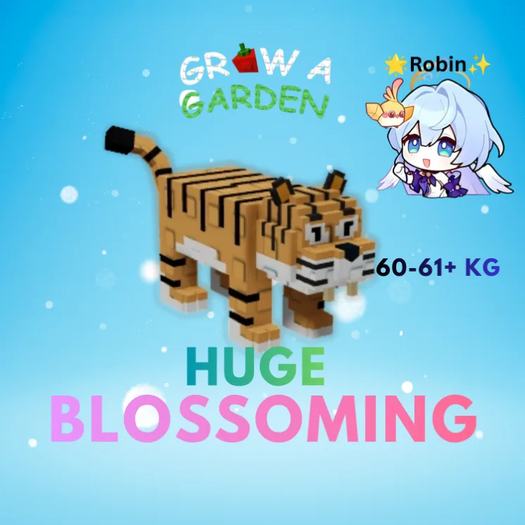 HUGE Blossoming Tiger - Rare Pet Mutation - 60-61+KG - Grow a Garden