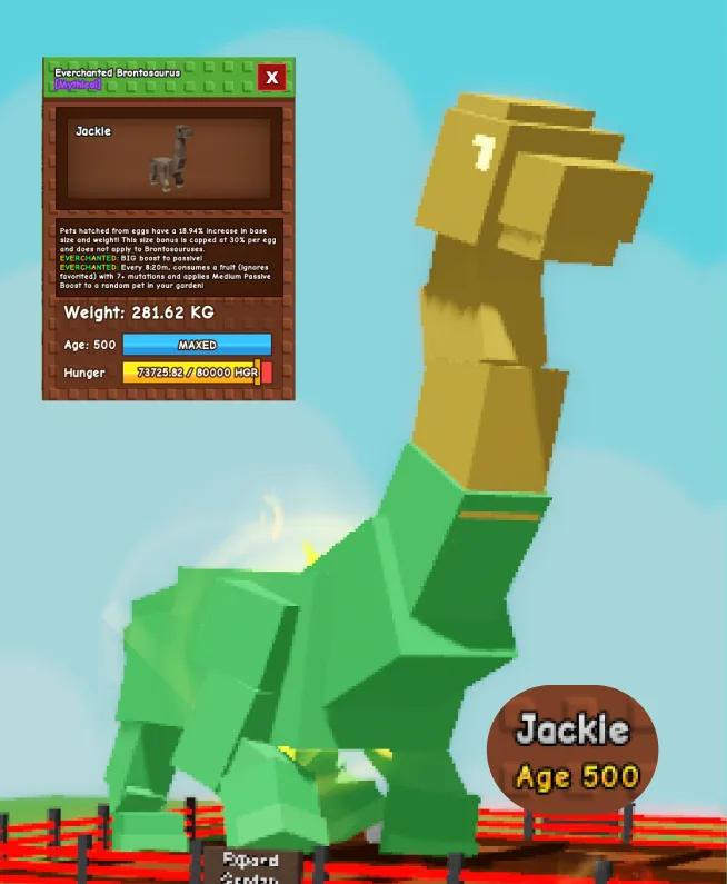 Huge Everchanted Brontosaurus 280Kg+ 18 Skill — Account account