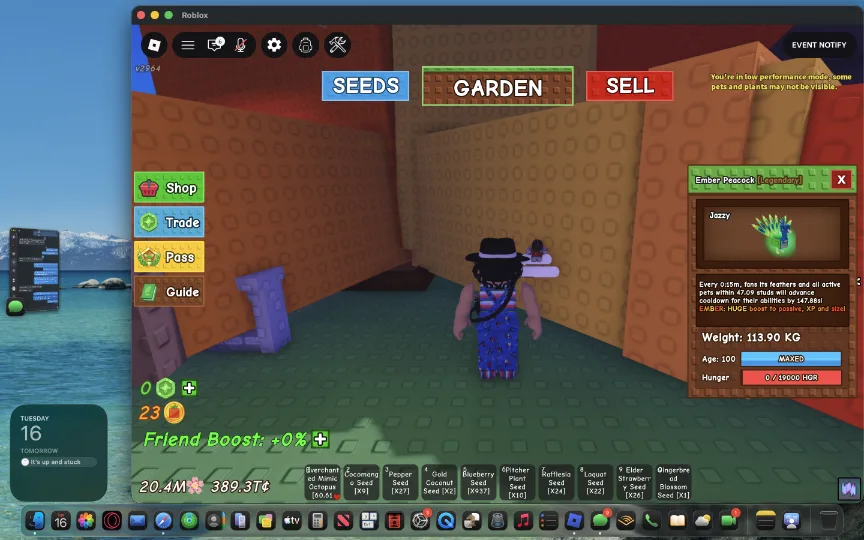 Colossal / Godly / Titanic / 213 kg ! ) 15 SECOND PEACOCK ! BUY ONE GET ONE PET FREE ! — Account account