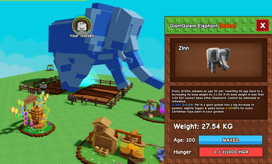 27.54kg GiantGolem Elephant Super RARE MUT and HUGE — Account account