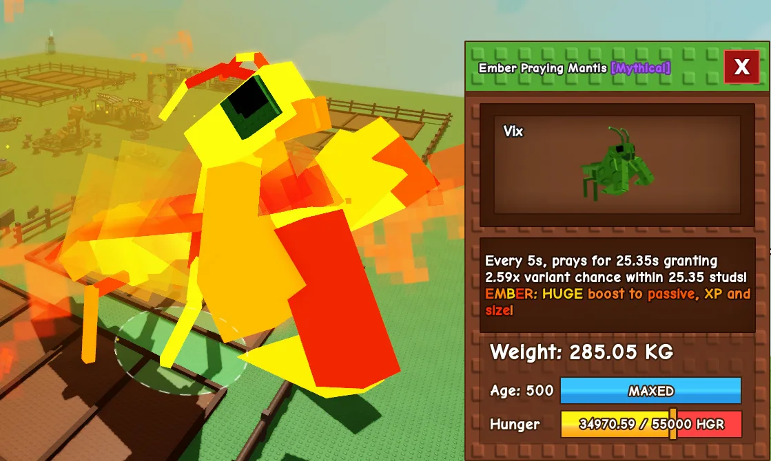 285.05kg Ember Praying Mantis